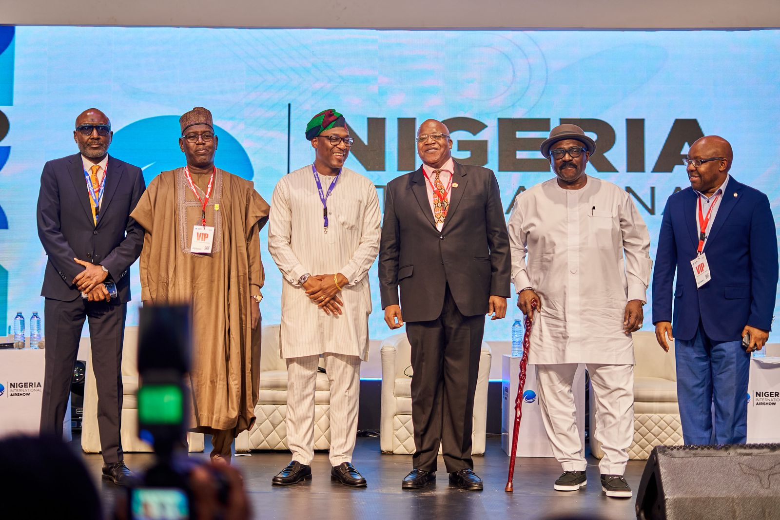 Nigerian industry leaders on stage at the Nigeria International Airshow